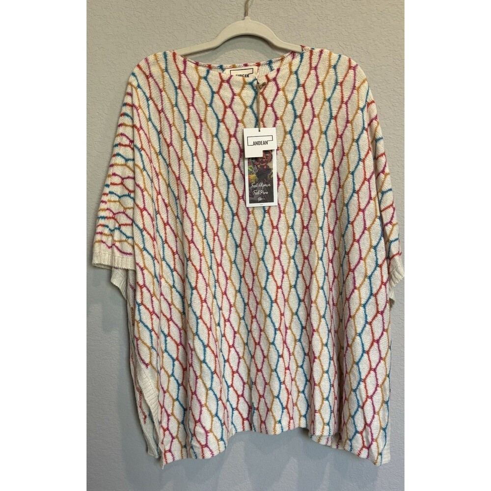 Andean Baby Alpaca Estelle Poncho Aztec Boho Lagenlook One Size NWT $349